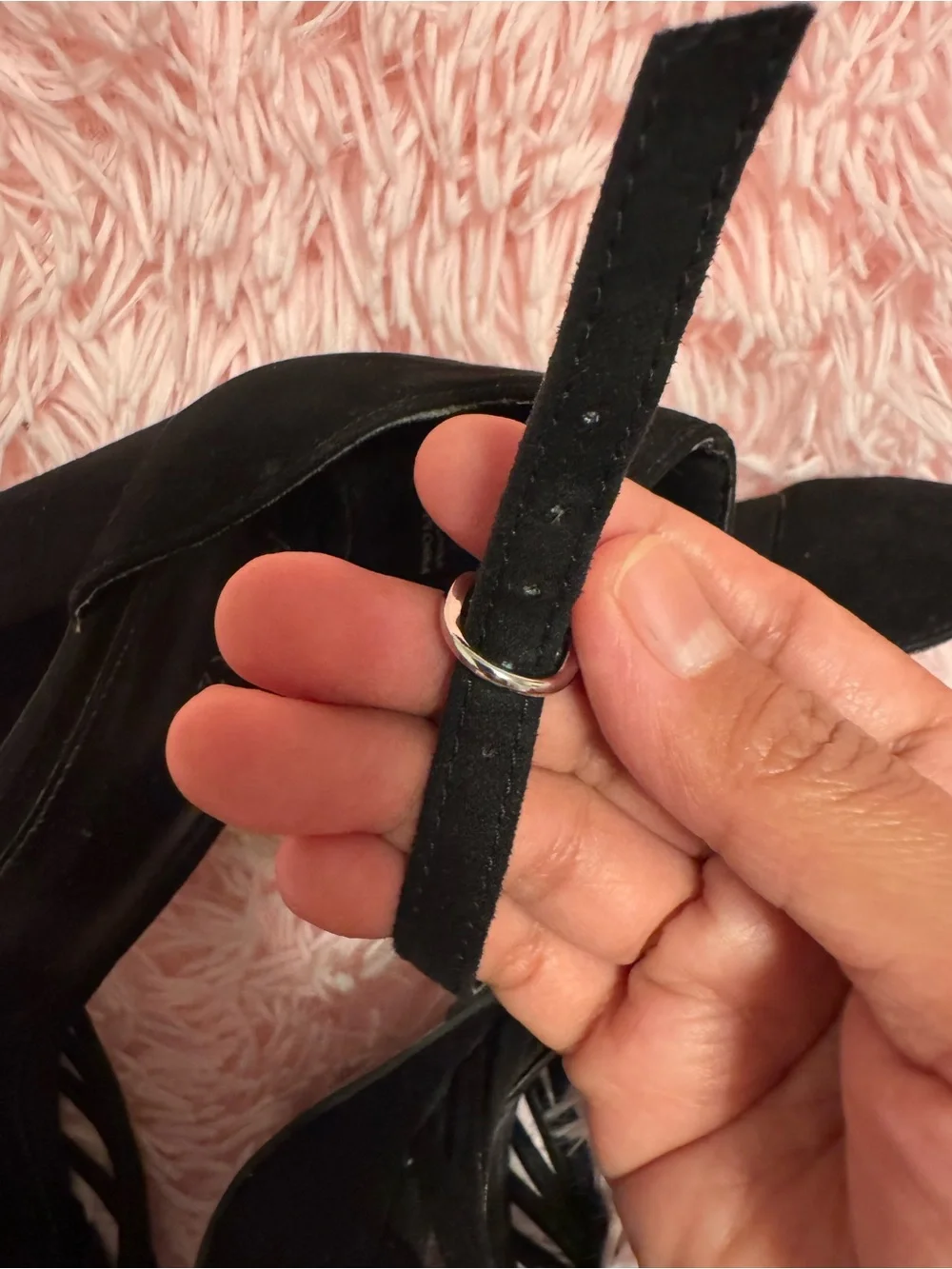 Forever 21 Black Strappy Ankle‑Tie Block Heels
